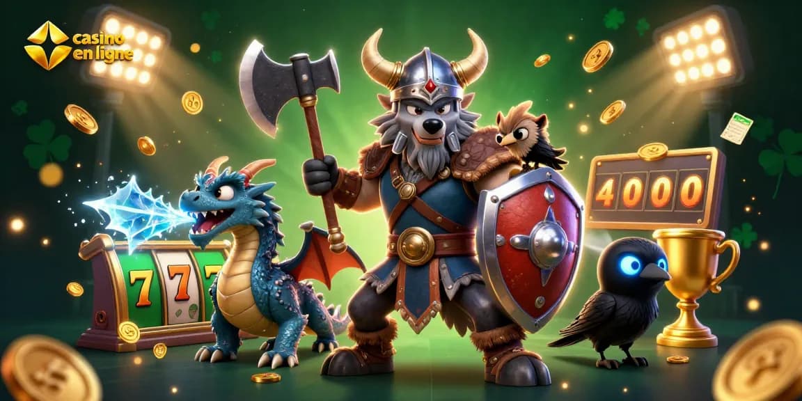 Jouez sur un casino en ligne avec un loup viking, un dragon et des éléments de machines à sous incroyables.