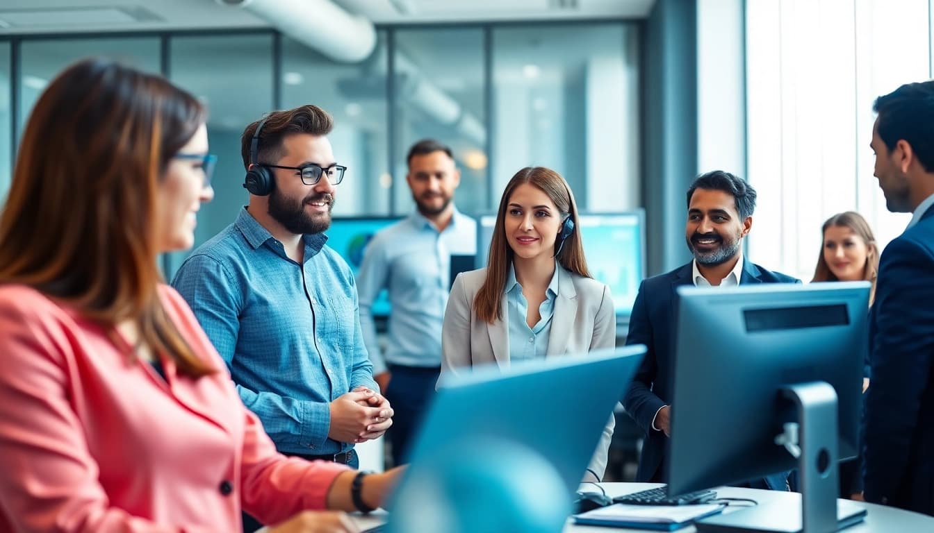 Analyze managed it services lakeland with a professional IT support team collaborating in a modern workspace.