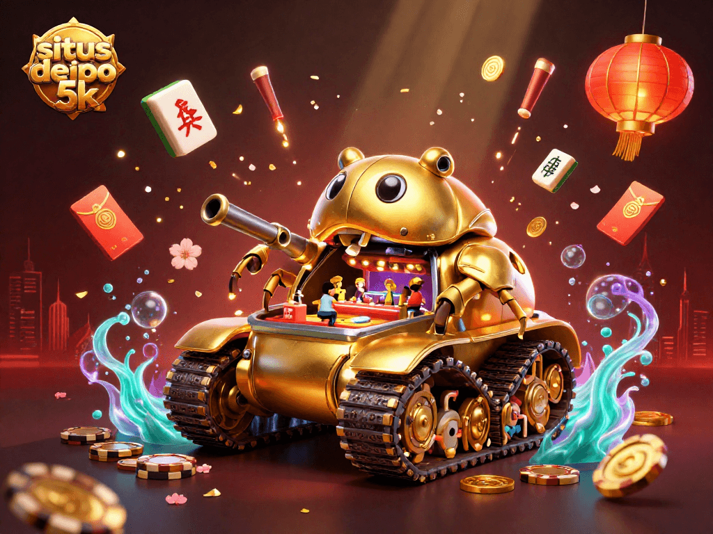 Engage with the immersive world of situs depo 5k featuring vibrant casino elements in a stunning 3D portrayal.