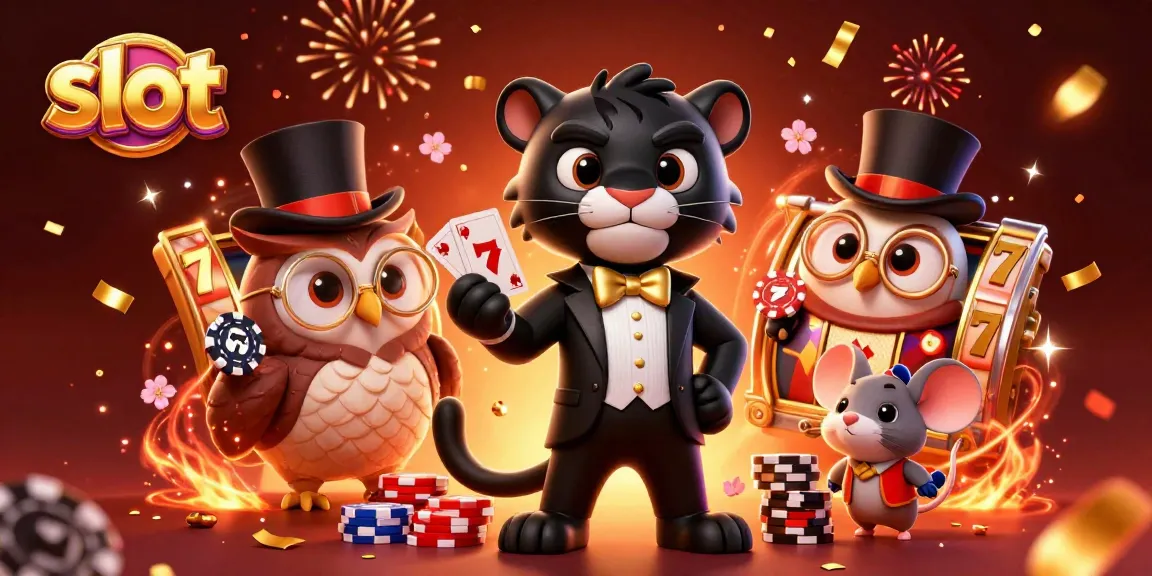 Engage with exciting slot gameplay in this vibrant 3D casino illustration featuring magical characters.