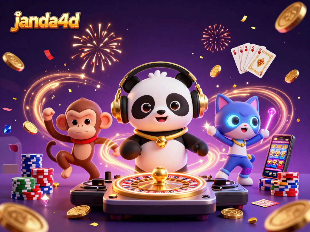 Janda4D menghadirkan pengalaman slot online yang menakjubkan dengan karakter DJ panda, monyet, dan anak kucing di tengah kemewahan perjudian.