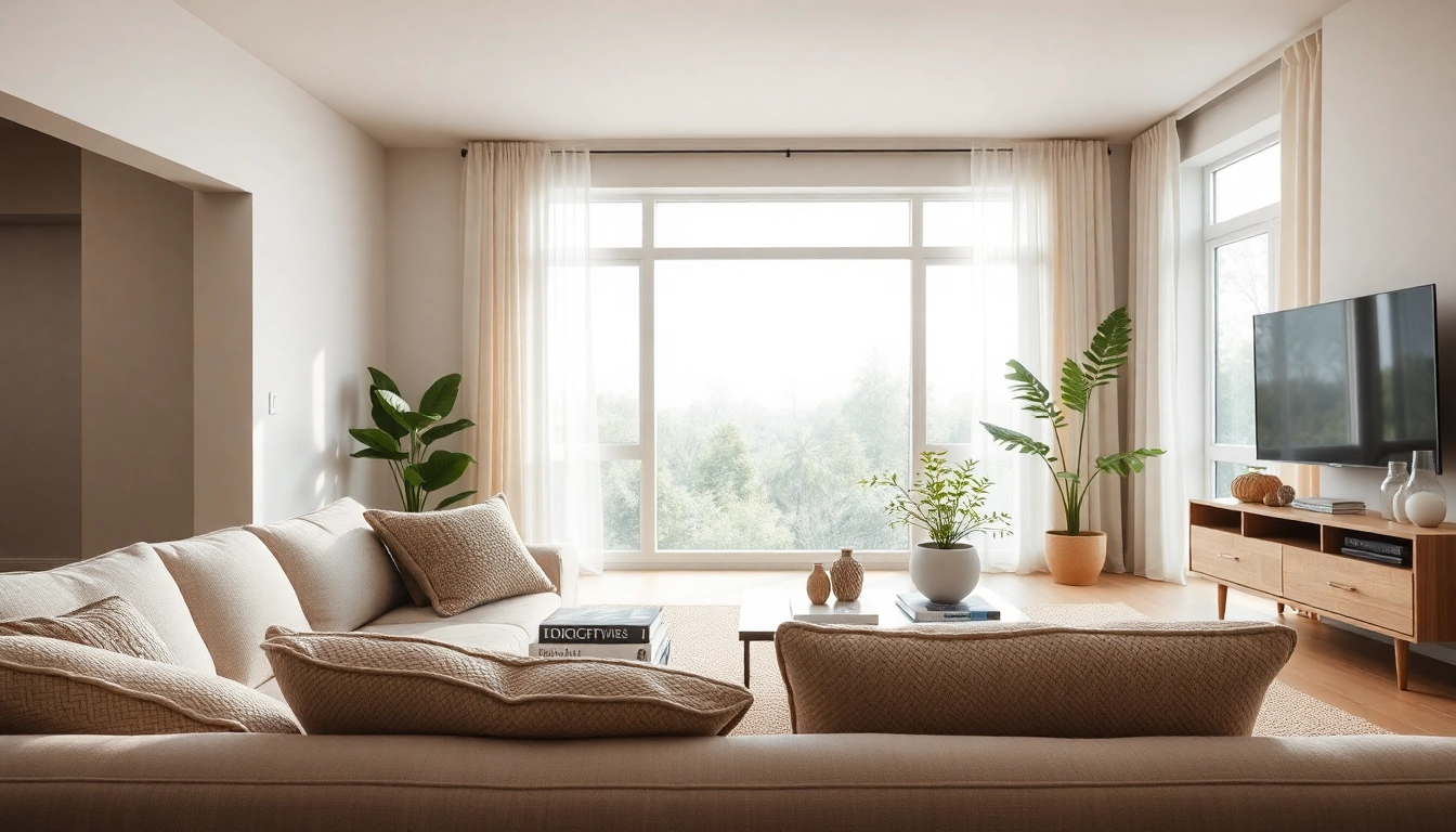 Experience Seamless Living in a cozy modern living room with elegant designs and natural lighting.