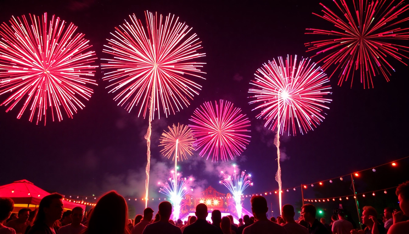 Enjoy a stunning fireworks display showcasing cheap fireworks near me lighting up the night sky.