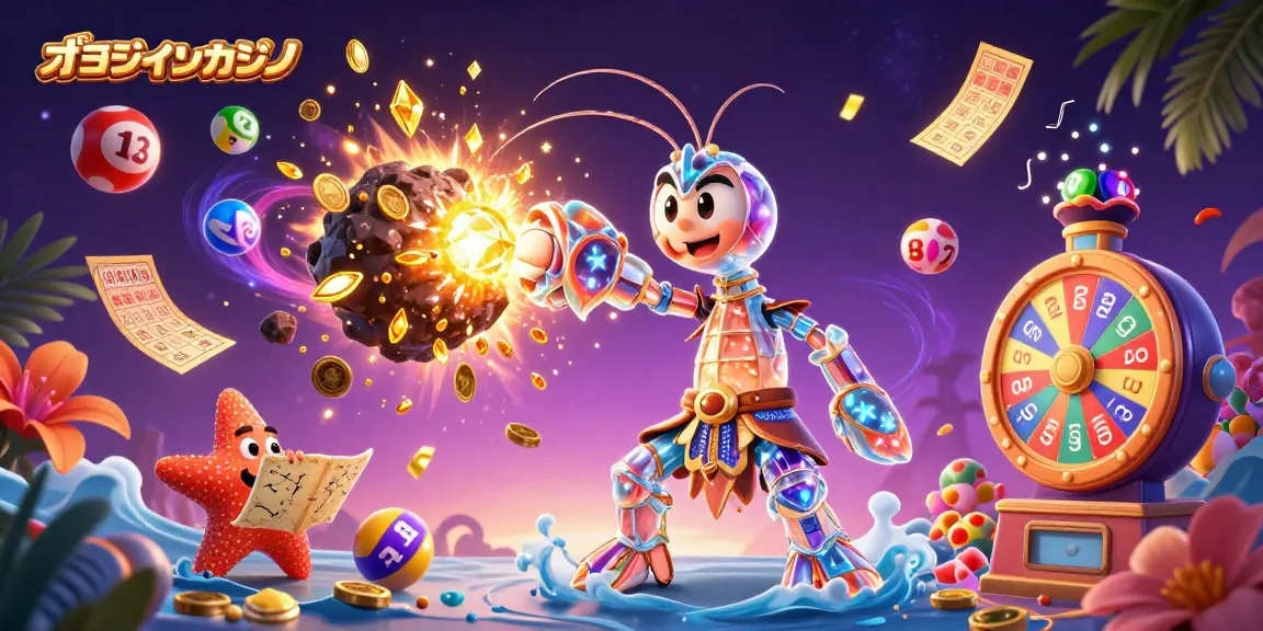 オンラインカジノでギャンブルを楽しむ、宇宙の中のカジノゲームシーン。