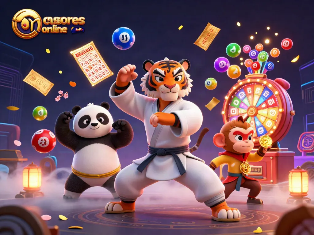 Juega en los mejores casinos online con un maestro tigre y una escena llena de premios.