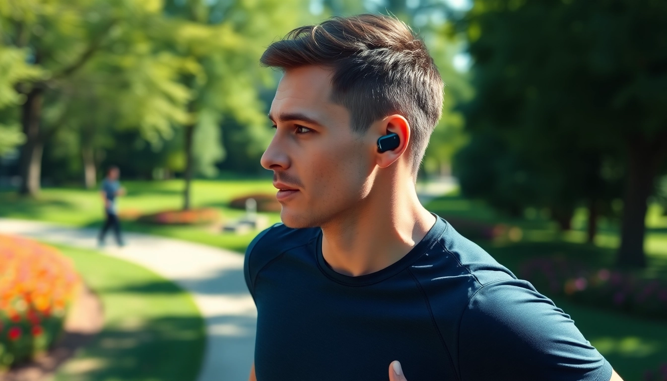 Experience the sound quality of F1 Bone Conduction Headphones while exercising outdoors.