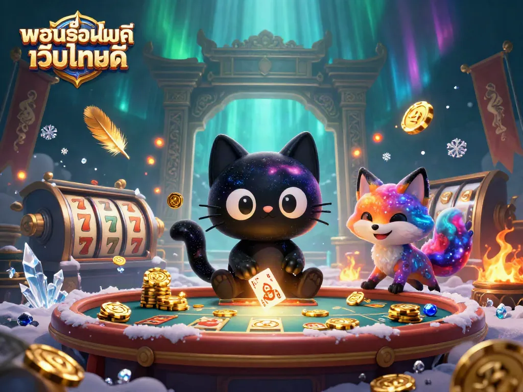 การดึงดูดชิปทองและการ์ดโดย พนันออนไลน์ เว็บไหนดี ในคาสิโนที่มีตัวละครทั้งสองในโชว์