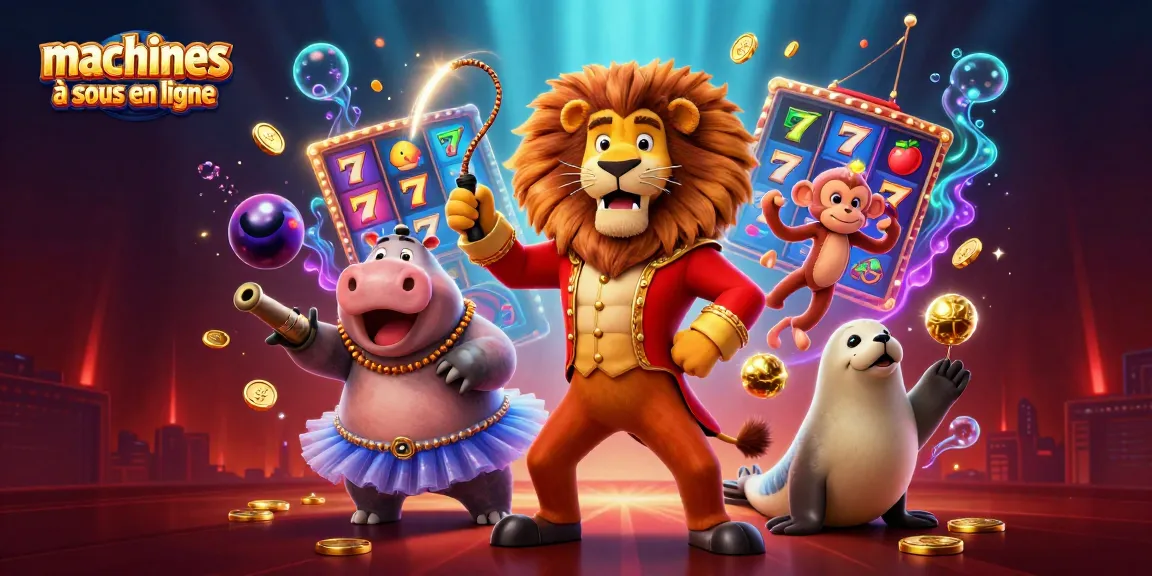 Découvrez les machines à sous en ligne avec des personnages de cirque animés captivants et des éléments de jeu colorés.