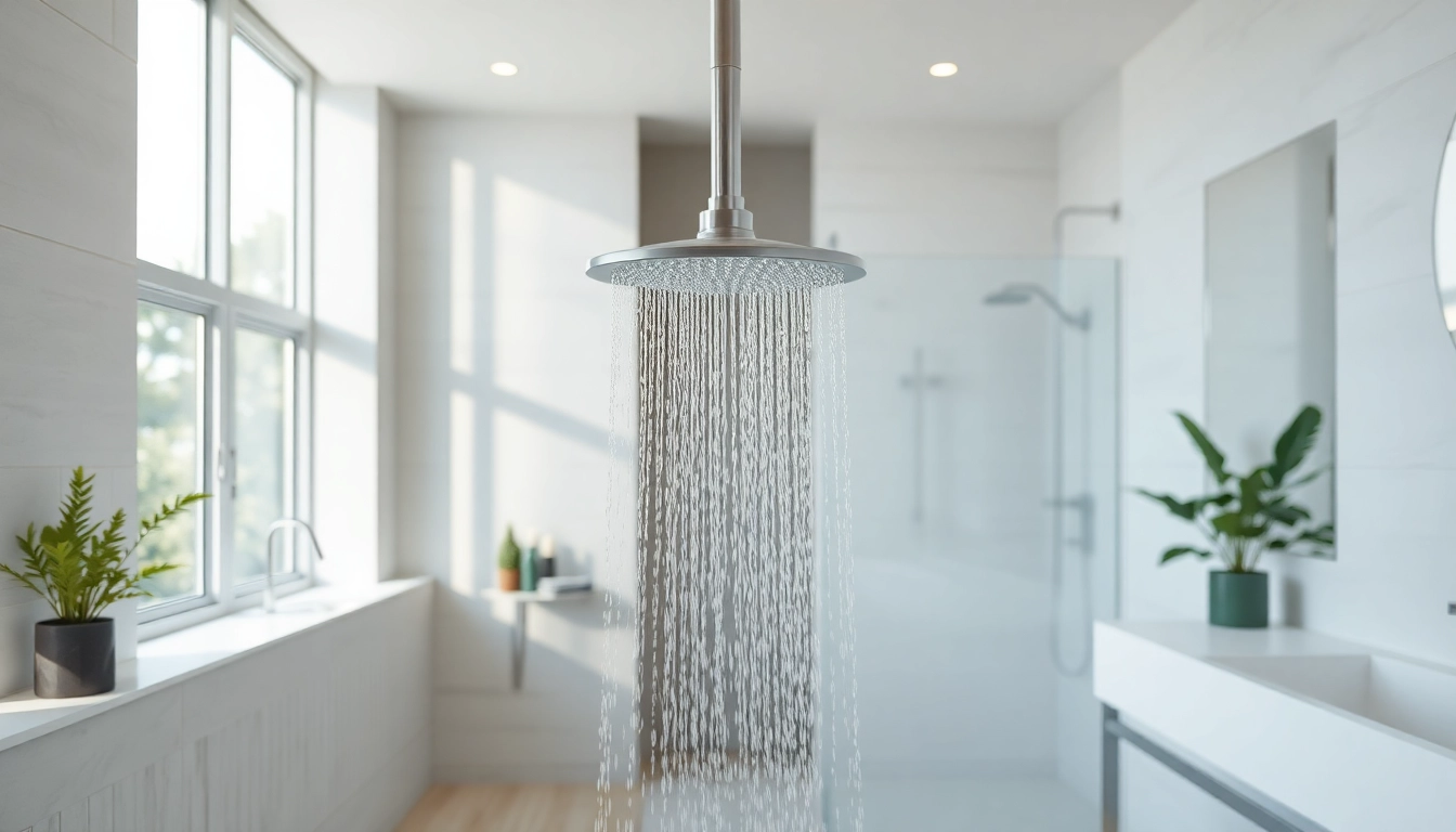 Explore a sleek shower design by sunny shower usa inc, showcasing a bright, modern bathroom atmosphere.