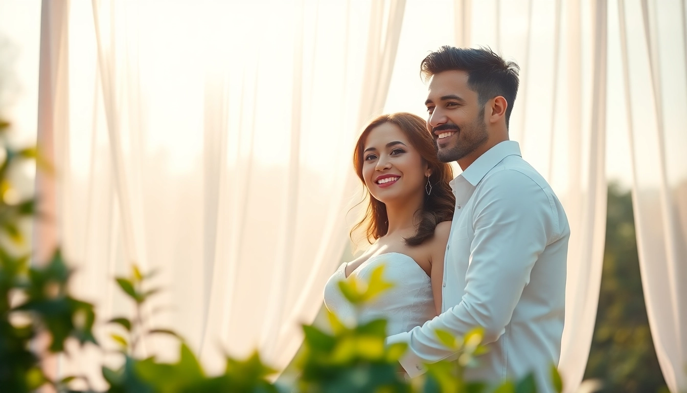 Capture of light & airy photography featuring a couple at a wedding, surrounded by soft pastel colors.