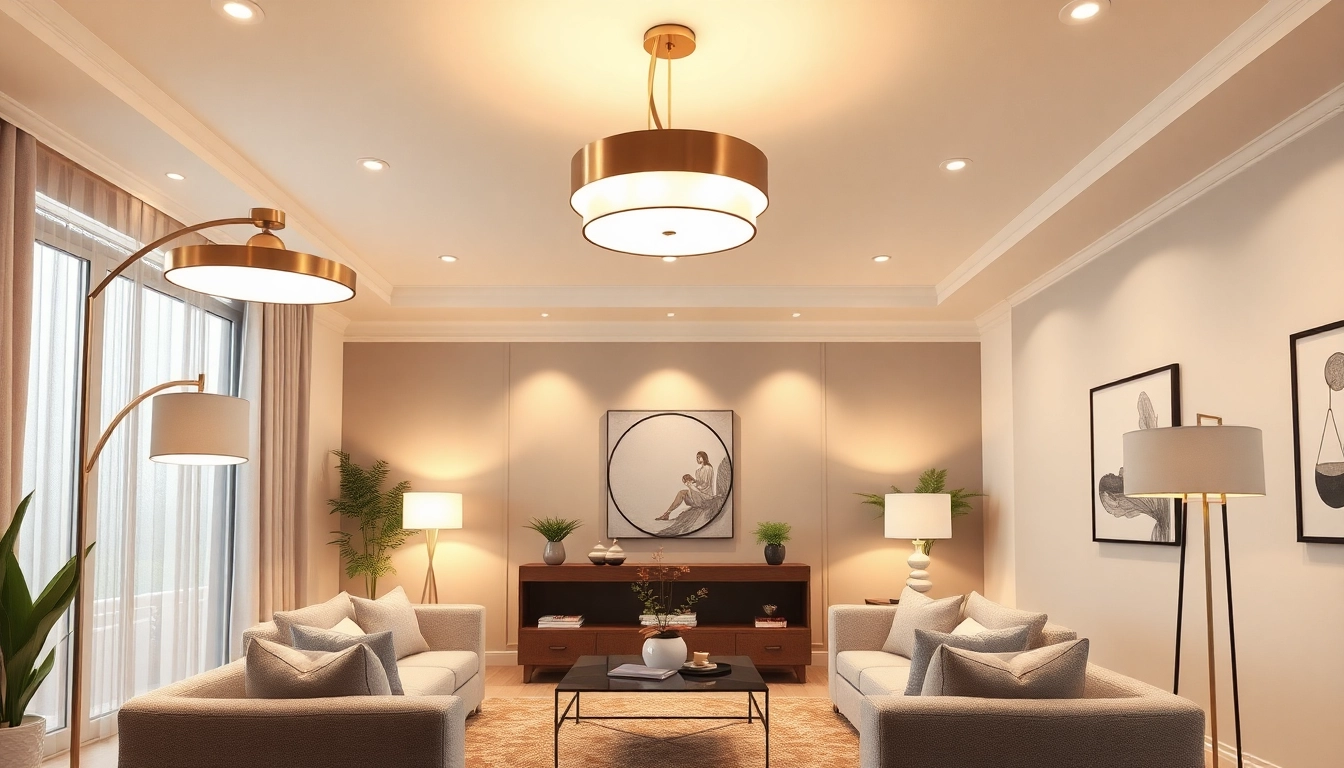 Bright lighting solutions illuminating a stylish modern living room with elegant fixtures.