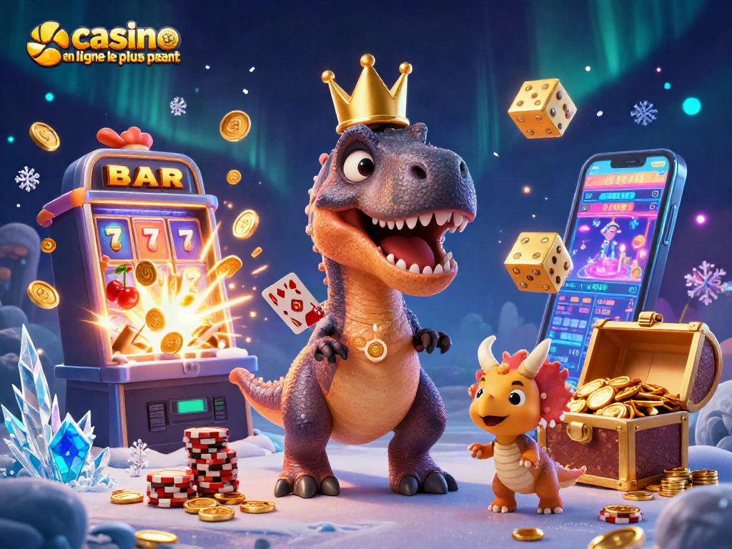 Jouez au casino en ligne le plus payant avec des personnages amusants dans une illustration dynamique.