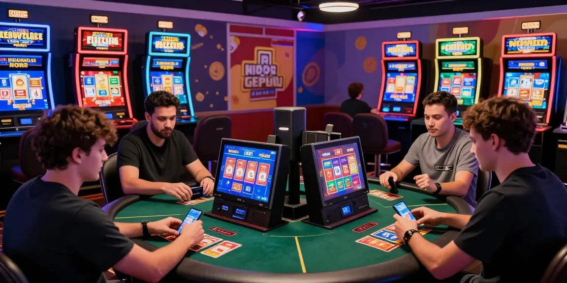 Players enjoying games at credit card casinos at https://aisa.org.uk with Visa and Mastercard options, vibrant atmosphere.