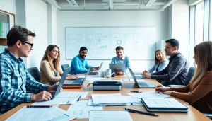 Engaged team illustrating technical documentation services in a collaborative office environment.