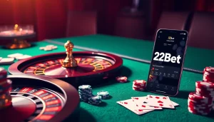 Experience seamless betting with ink vao 12bet on a high-end smartphone in a luxurious casino setting.