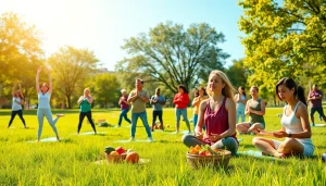 Promoting healthspan through community wellness activities like yoga and healthy cooking.