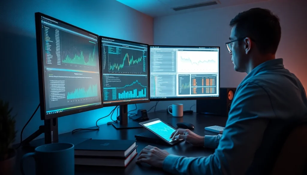 Web scrapping in a modern workspace with data analysis visuals