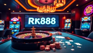 Players enjoying a thrilling gaming experience at RR88 with vibrant casino elements.