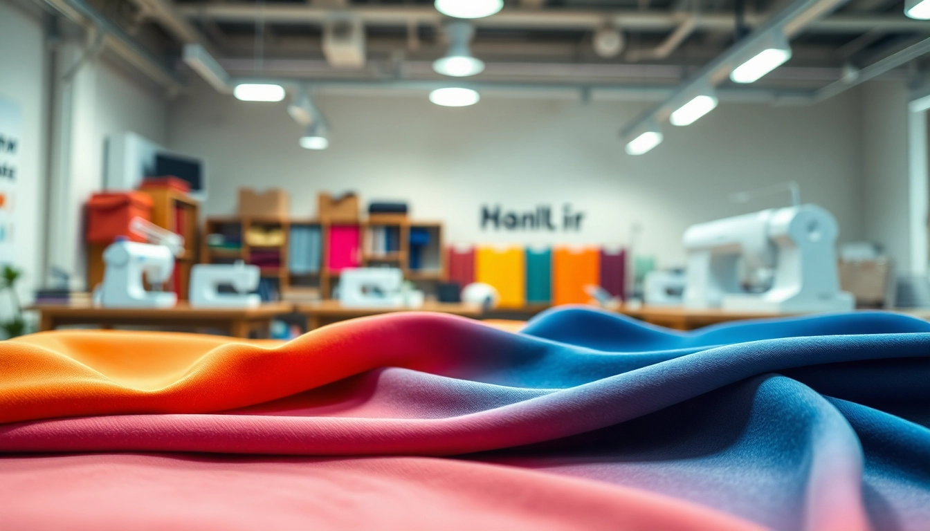 Bekijk hoogwaardige jersey stoffen in een kleurrijke textieldisplay met verschillende texturen.