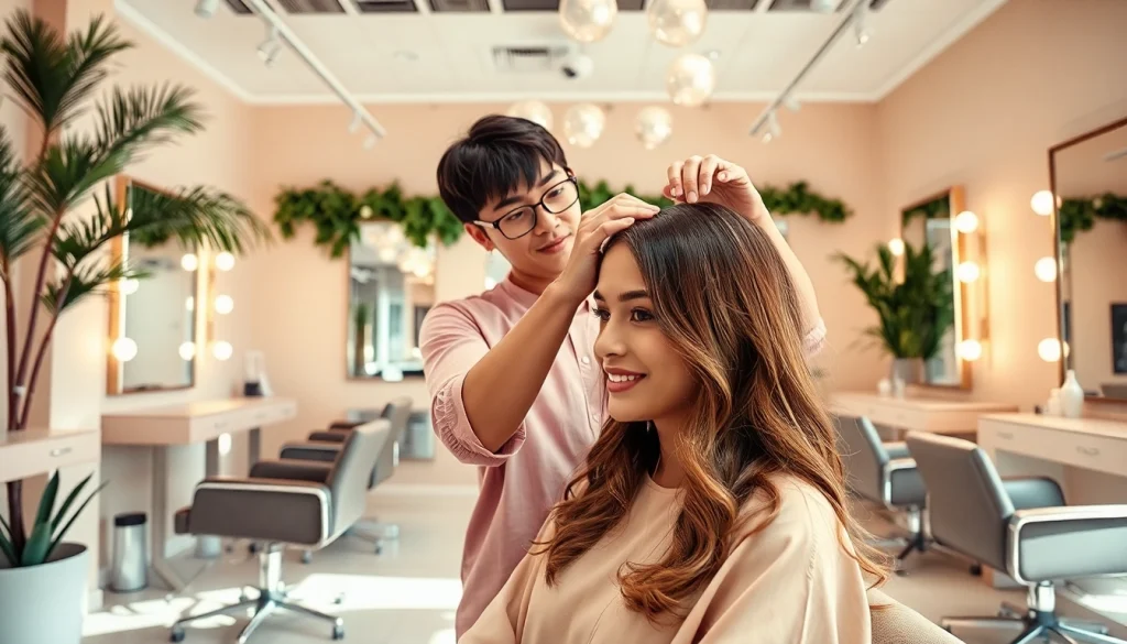 Stylish hair salon in San Diego where experts provide vibrant hair treatments.