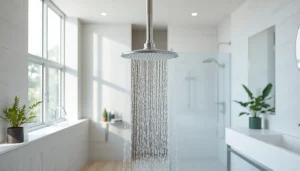 Explore a sleek shower design by sunny shower usa inc, showcasing a bright, modern bathroom atmosphere.