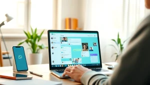 展示消息传递与视频通话的 WhatsApp Web 界面，代表快连官网的无缝通信。