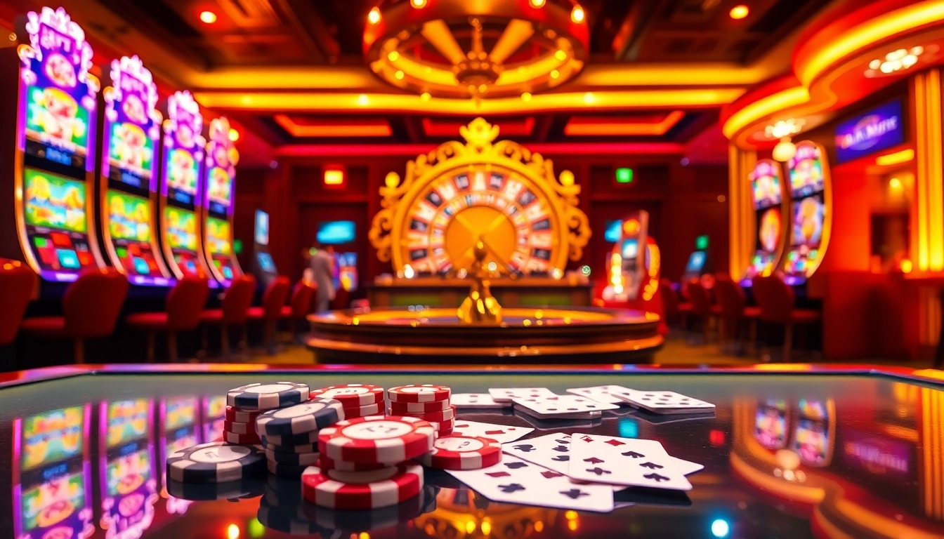 Engaging scene showcasing a vibrant slot demo mahjong experience with casino elements.