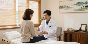 Patient consultation at 수원교통사고한의원 focusing on effective recovery from accident injuries