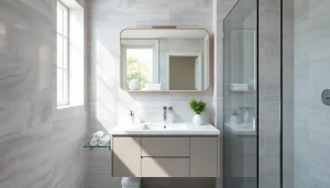 Transform your small bathroom remodel with a stylish vanity and natural light enhancing the design.