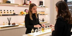 Immerse in Maison Crivelli's luxury fragrances with a personalized shopping experience at an elegant boutique.