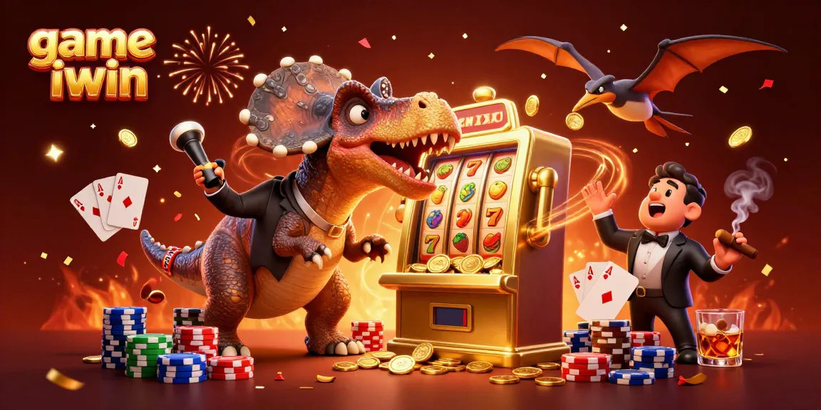 Experience excitement with game iwin, featuring vivid cartoon creatures in a dynamic casino scene.