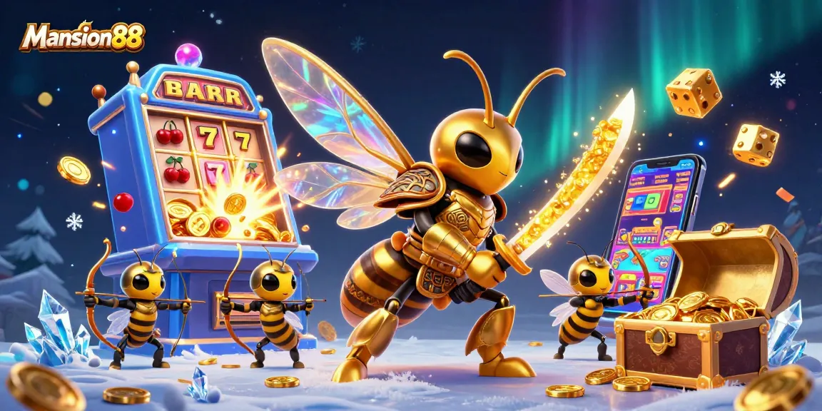 Mansion88 showcases a thrilling online casino scene with vibrant slot machines and exhilarating game elements.